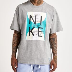 NIKE Men Screenprint Basketball‎ Short Sleeve Tee XL Gray